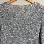 Eileen Fisher Scoop Neck Open Knit Sweater Pullover Women's Medium Gray Cotton Photo 8