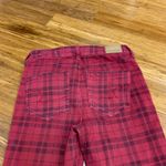 American Eagle  Red Black Plaid Hi Rise Jegging Pants Jeans Women's Size 4 Short Photo 4