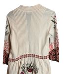 Sahalie Boutique 1 Button Embroidered Floral Cardigan Sweater Cream Women Small Pink Photo 2