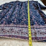 Faded Glory  Navy and Pink Floral Long Sleeve Dress Large 12 - 14 Photo 8