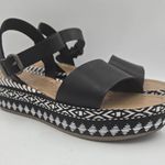 blowfish Sandals Black White Aztec Platform Shoes Women Size 10 Boho Ankle Strap Photo 0