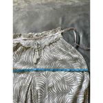 SaltyLemon Leaf Print Wide Leg Elastic Waist Casual Pants Size Large Palazza Gray Photo 7