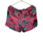 Loft  Floral Print Shorts Tie Waist Casual Hot Pink Blue‎ Size 2 Photo 9