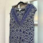 Kate Hill Navy Purple Sleeveless Boho Bohemian Print Midi Dress Plus Size 18W Photo 2