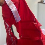 NWT SAVAGE x FENTY red lace lingerie corset boned‎ strapless bustier crop top Photo 3