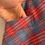 Brooks Brothers  British Embroidered Plaid Blue Red Pencil Skirt w Pockets 10R Photo 3
