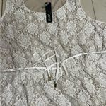 Apt. 9 Women’s Dress 👗 Fit & Flare White Lace Sleeveless 2X Nude lining Satin Belt Tie Photo 3