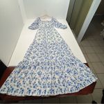Love Colette Off The Shoulder Maxi Dress Blue White Floral Womens Size Medium Photo 13