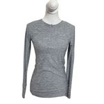 Athleta  Pacifica Heather Gray Long Sleeve Top Ruched Women’s Size XS Thumbholes Photo 1