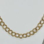 Faux Pearl Charm Long Textured Chain Link Gold Tone Necklace Photo 4