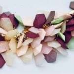 Isabella Pastel Multicolor Cluster Bib Necklace Purple Photo 7