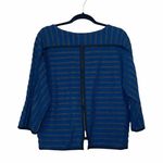 Madewell 100% Cotton Navy Blue & Gray Striped Zip Back Sweater Photo 5
