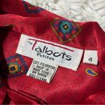 Talbots VINTAGE  Belted Scarf Dress Red Long Sleeves Bohemian Paisley sz 4 Petite Photo 6
