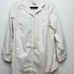 Chico's  Striped Shirt Women XL Cotton Stretch Business Casual Workwear Career Photo 0
