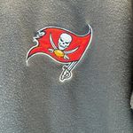 NFL Team Apparel Buccaneers Gray Hoodie Embroidered Rounded hem women sz L Photo 3