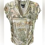 Etcetera Cream Tan Graphic Polo Tee Fitted Photo 0