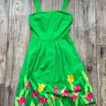 Vintage 1960s Malia Honolulu Hawaiian barkcloth dress Green Size 6 Photo 3