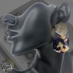 Dark Multicolor Geometric Drop Earrings Pink Photo 1