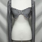 Princess Polly Princess Poly Black and White Fitted Bustier Blouse Photo 0
