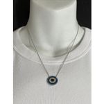 Handmade Turkish  925 Sterling Silver Turquoise / Cz  Evil Eye Necklace 16-18" Photo 1