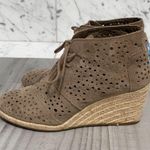 Toms Moroccan Cutout Desert Rope Wedge Bootie Taupe Neutral 8 Photo 4