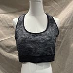 Avia Black and Gray Racerback Sports Bra with Moisture-Wicking Fabric Photo 0