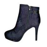 H&M Women’s Black Faux Suede Ankle High Platform Heel Booties Size 9.5 Edgy Photo 3