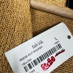 fab'rik NWT  Reese Knit Romper Womens L Mustard Yellow V-Neck Tie Waist Earthy Photo 5