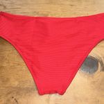 Cupshe Woman’s  Red Ribbed High Waisted Bikini Bottoms size large Photo 4