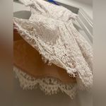 Tobi Cream & Beige Embroidered Crochet Lace Overlay Short-Sleeve Mini Dress - S Photo 8