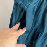 Universal Threads Universal Thread Cotton Tiered Puff Sleeve Mini Dress Blue Teal Boho Small Photo 6
