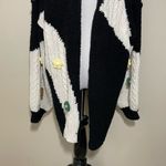 POL Mixed Media 3D Flower Open Front Cardigan Sweater Photo 2