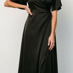 Baltic Born Vara Satin Maxi Wrap Dress Short Sleeve New Without Tags Photo 0