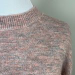 Dreamers Sweater Small Gray Pink Mock Neck Long Sleeve Knit Relaxed Fit Photo 6
