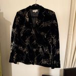 Giorgio Armani  Black Velvet Blazer with Silver Accents Photo 1