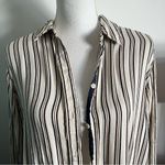 Something Navy  • Cream Navy Burgundy Striped Blouse Photo 1