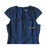 Tahari NWT ASL Kilo in Navy Blue Cap Sleeve V-neck Stretch Sheath Dress 10 $159 Photo 2