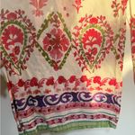 ZARA  Floral White and Pink Women's Pants Photo 3