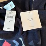 J Jill Women Size M Blue Aztec Knit Funnel Neck Sweater Poncho Boho Southwestern Size M Photo 7