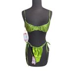 Jaded London  Bikini Set Metallic Kiwi Green Women's Size UK 8 NWT Photo 3