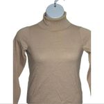 New York & Company Y2K Rose Gold Glitter Fitted Turtleneck Sweater Size Small Pink Photo 4