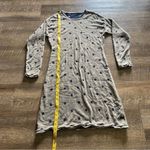 Sweater Dress Reversible Navy Taupe Brown Dot Large Soft Stretch Blue Photo 7