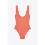 ZARA NWOT Bright Orange Stretch One Piece Bathing Suit Women’s Size Medium Photo 4
