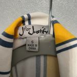 J for Justify  Striped Button Front Shirt Dress Tunic Yellow White Navy S Photo 2
