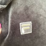 FILA Filla Size medium black velour hoodie full zip sweatshirt Y2K Photo 5