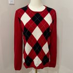Charter Club  100% Cashmere Red Argyle Sweater Medium Photo 1