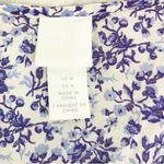 H&M  Purple‎ White Floral Print Cotton Dress V-Neck Ruffle A-Line Size Medium Photo 3