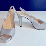 Kate Spade  Silver Peep Toe Slingback Heels Size 7 Photo 0