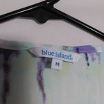 Blue Island White Blue Tie-Dye Kimono Beach Cover Up Dress Size M Photo 4