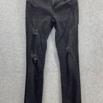 ZARA  Women's Black Denim Jeans Mid Rise Slim Distressed Size 6 Photo 8